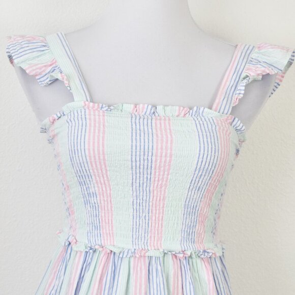 Ruffle Butts Women's Smocked Seersucker Flutter Strap Dress - XS - Picture 2 of 9